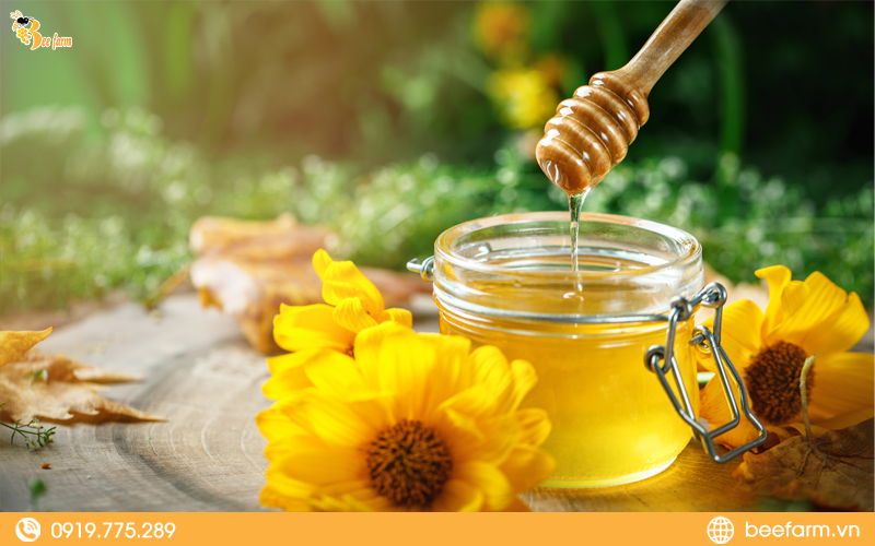 mật ong với trà